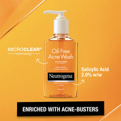 Neutrogena Oil Free Acne Cleansing Face Wash with 2% Salicylic Acid for Acne Prone & Oily Skin